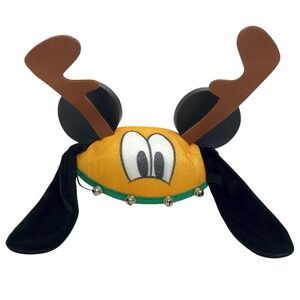 Disney Parks Pluto Reindeer Antler Bells Holiday Christmas Mickey Ears Hat Adult
